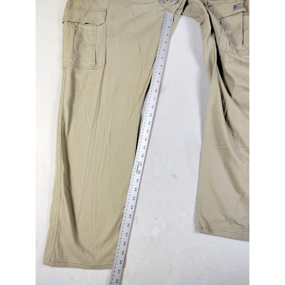 Wrangler Cargo Pants Mens 36 Beige Relaxed Fit Stretch Workwear Utility Outdoors - Picture 7 of 10